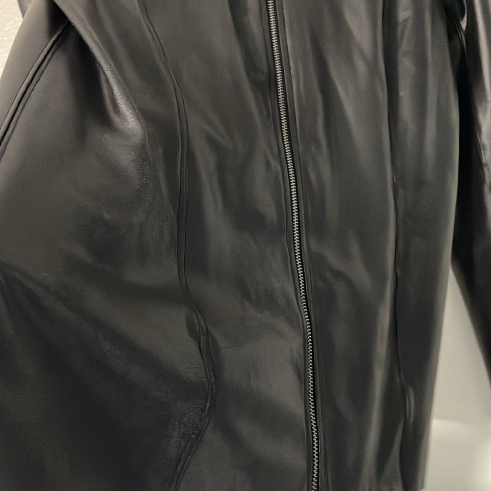 Spanx collarless  faux leather moto jacket - Picture 4 of 9